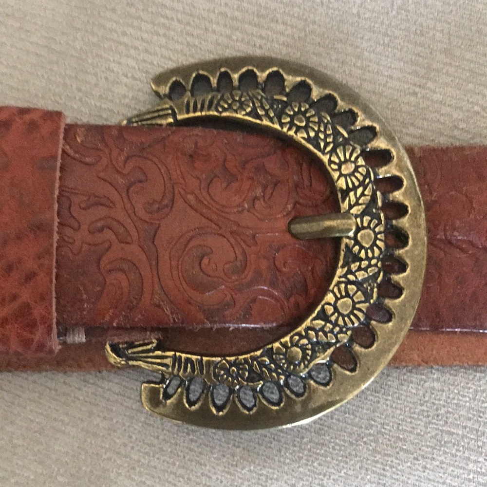 Genuine brown leather belt. - Picture 2 of 2